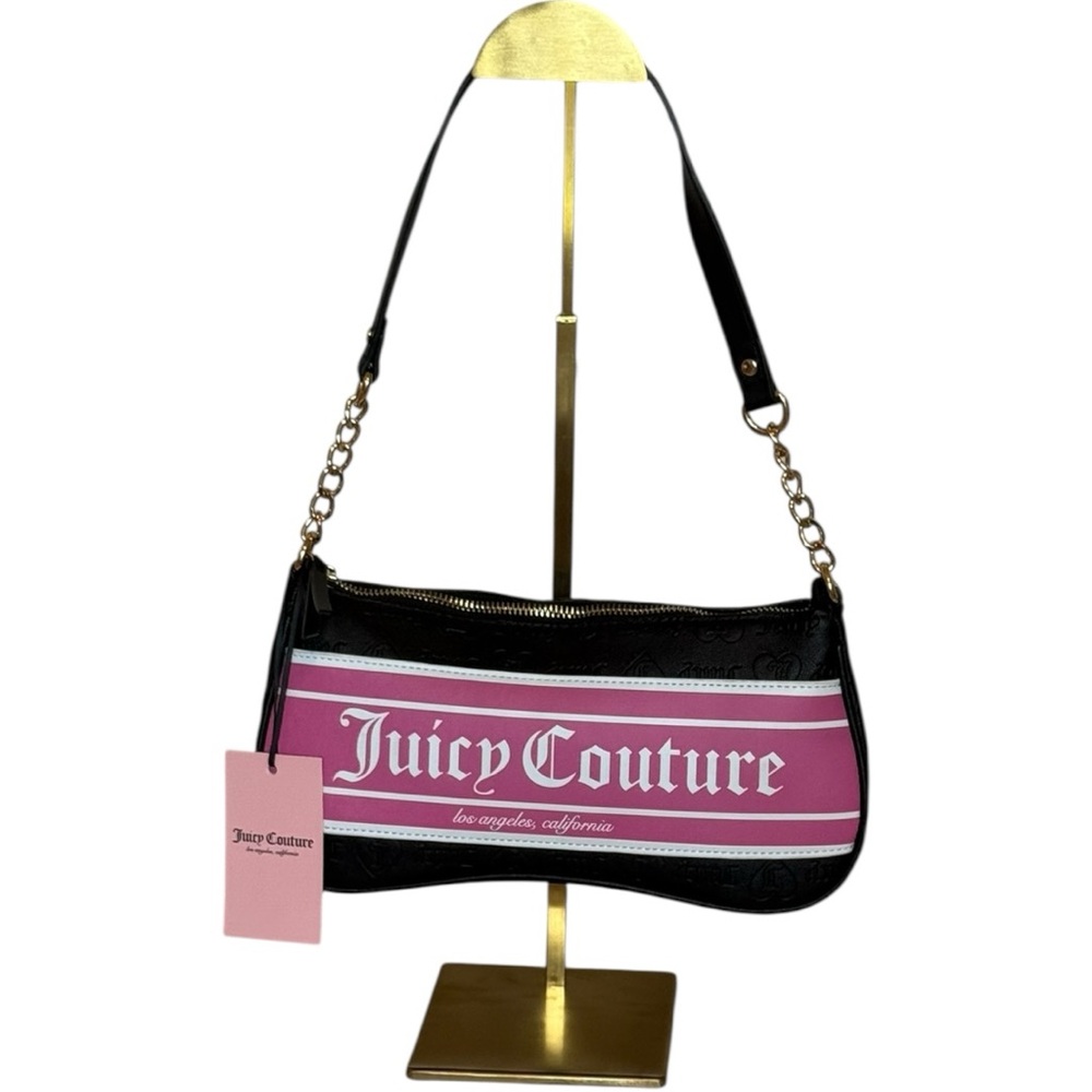 Juicy Couture Black and Pink Shoulder Bag‎
